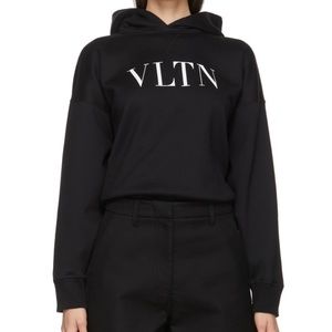 Black VLTN Hoodie Bodysuit